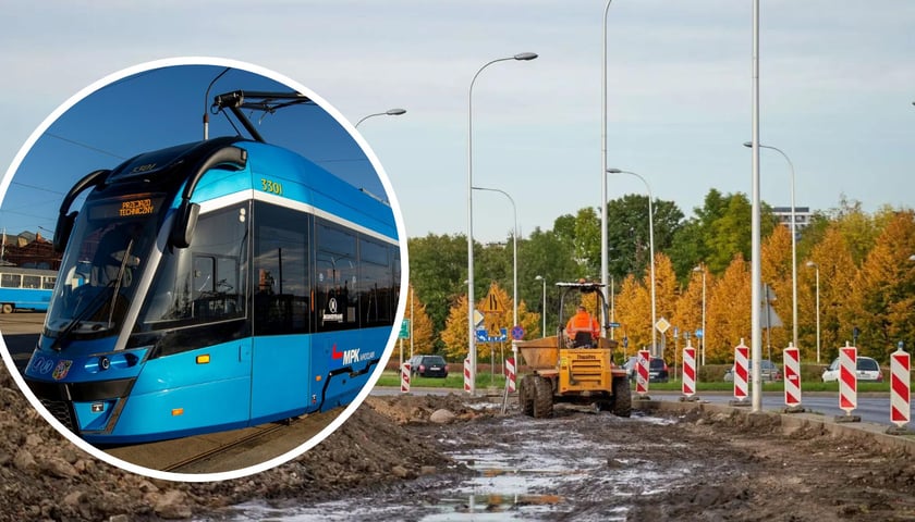 Budowa wydzielonej trasy autobusowej na Jagodno / w kółeczku tramwaj