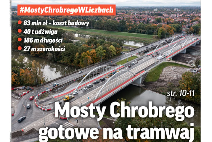 Mosty Chrobrego z lotu ptaka w przeddzień otwarcia nowej części przeprawy