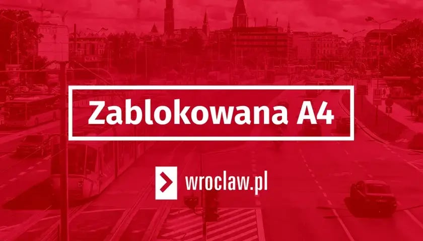 Napis zablokowana A4 na czerwonym tle