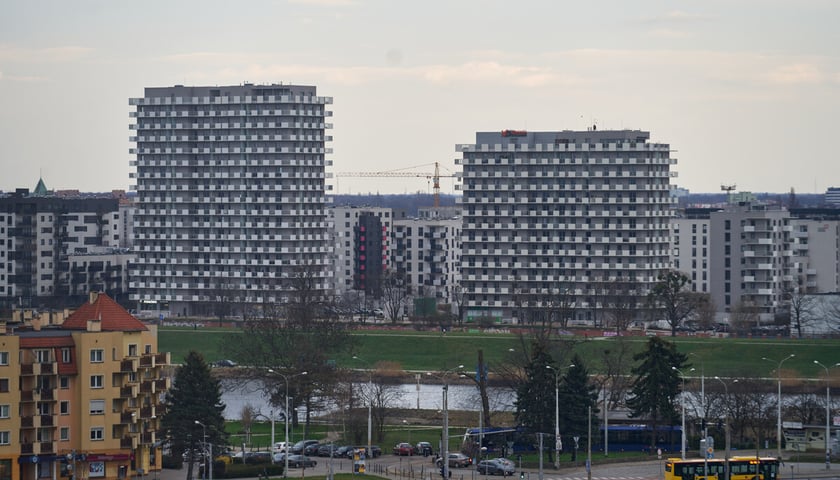 Bloki mieszkalne widziane z lotu ptaka