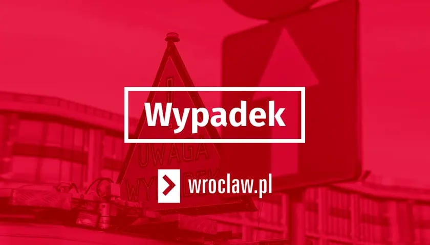 Grafika z napisem "Wypadek"