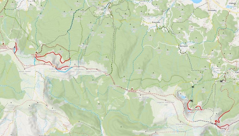 <p>Mapa wyłączonych szlak&oacute;w&nbsp;</p>