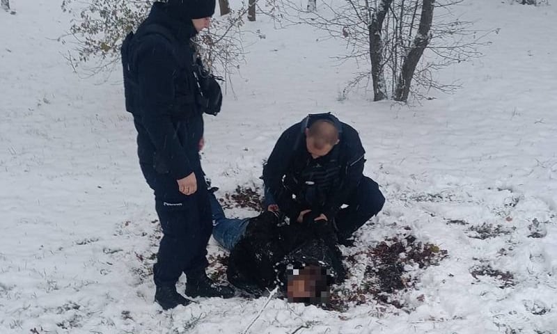 Moment zatrzymania Maksymiliana F. po pościgu