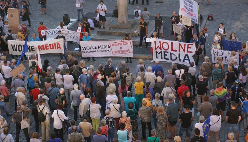 Protest w obronie wolnych mediów, Wrocław 10 sierpnia 2021