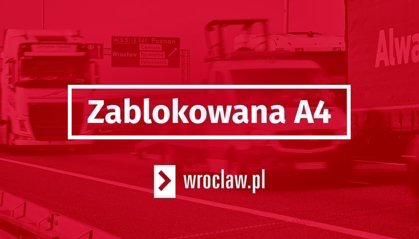 Napis zablokowana A4 na czerwonym tle