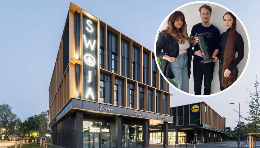 Centrum handlowe „Swoja Olimpia” na Swojczycach  wygrało 32. edycję konkursu architektonicznego „Piękny Wrocław”, w kółeczku trójka architektów z PAG Sp. z o. o.     