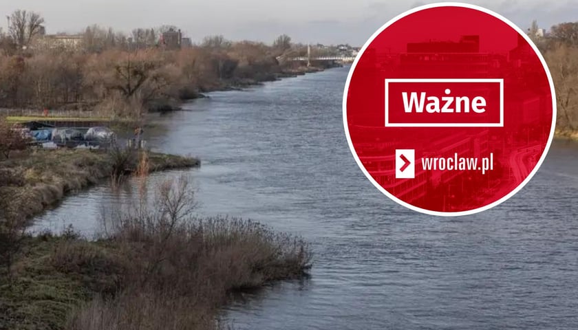 Na skutek deszczu i roztopów wody w rzekach przepływających przez Wrocław jest więcej.