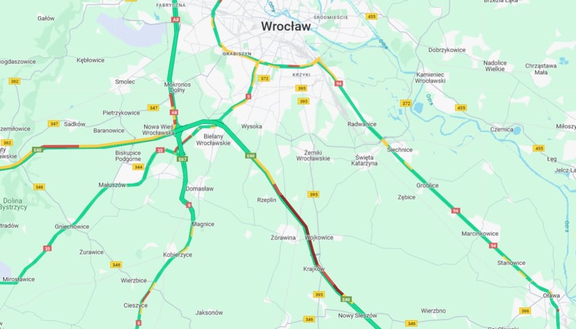 Korki na A4 pod Wrocławiem