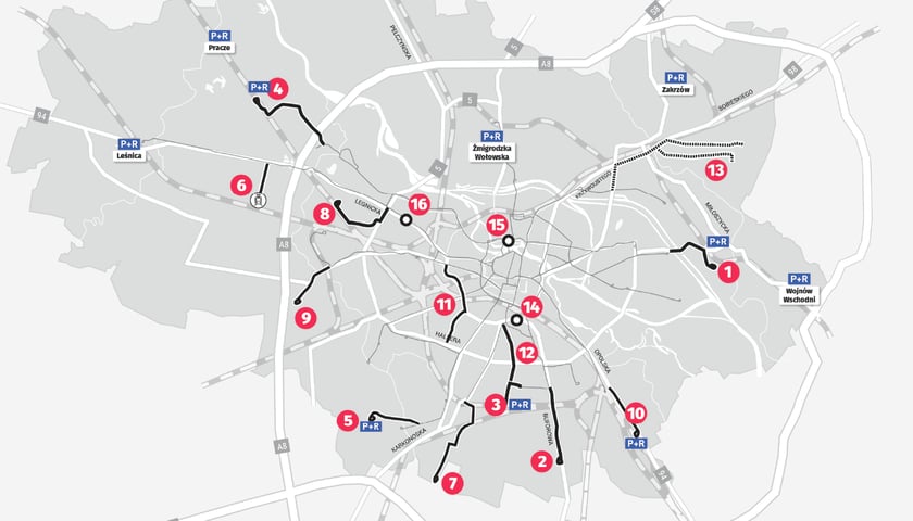 Inwestycje tramwajowo-autobusowe we Wrocławiu.