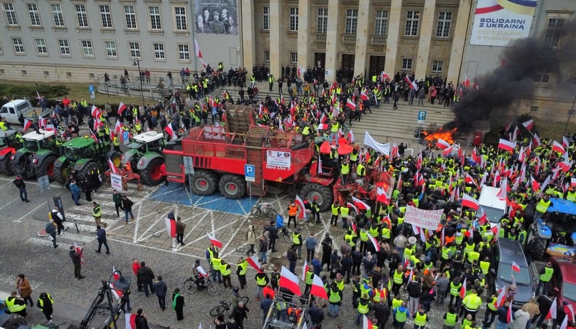 <p>Strajkujący rolnicy</p>
