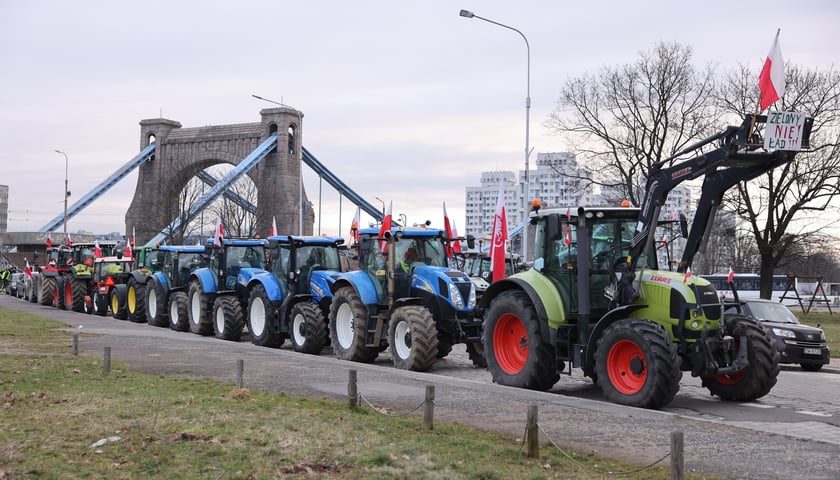 Strajk rolników 15 lutego w centrum Wrocławia