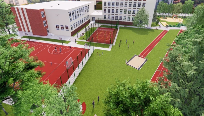 Nowe obiekty sportowe w Sportowej Szkole Podstawowej nr 46 przy ulicy Ścinawskiej