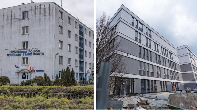Po lewej: stary komisariat przy Trzemeskiej, po prawej: nowy 