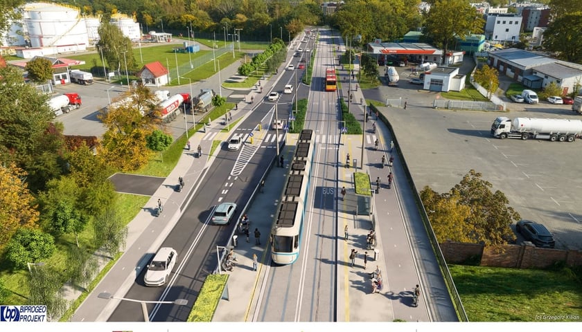 Wizualizacja trasy autobusowo-tramwajowej (TAT) na Swojczyce