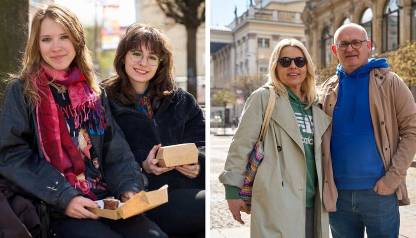 Co wrocławianie włożą do koszyczka ze święconką? Sonda uliczna. Na zdjęciu od lewej: Oliwia, Lena, Justyna, Jacek.