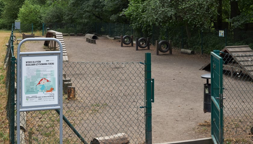 W Parku Grabiszyńskim powstał placyk zabaw dla psów z torem przeszkód.