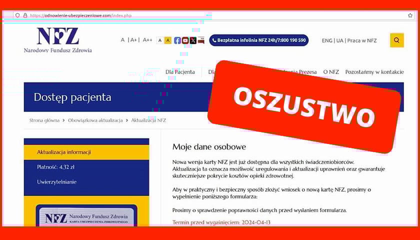 Fałszywe strony internetowe
