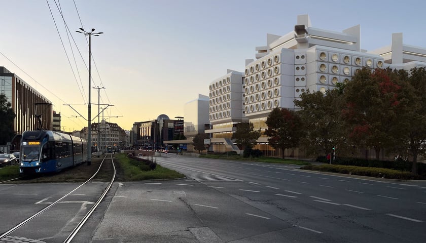 Zespół hotelowo-usługowy - wizualizacja według projektu Jadwigi Grabowskiej-Hawrylak i Krzysztofa Sąsiadka
