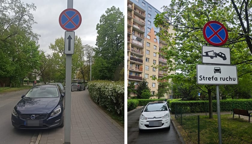 Przykłady niezgodnego z prawem parkowania