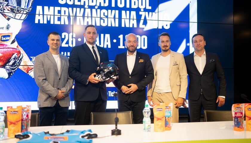 Konferencja prasowa Panthers Wrocław z udziałem prezydenta Wrocławia Jacka Sutryka