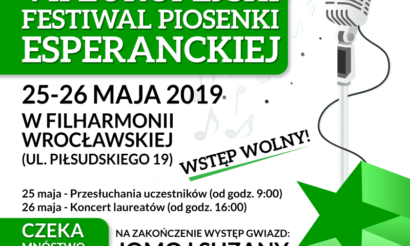 VII Festiwal piosenki Esperanckiej 25-26.05.2019