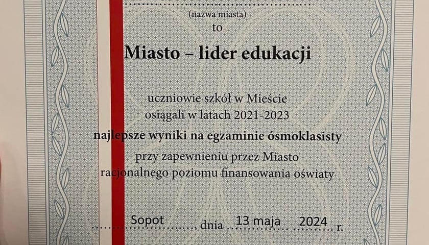 Prezydent Wrocławia Jacek Sutryk odebrał nagrodę Lidera Edukacji przyznawaną przez Związek Miast Polskich