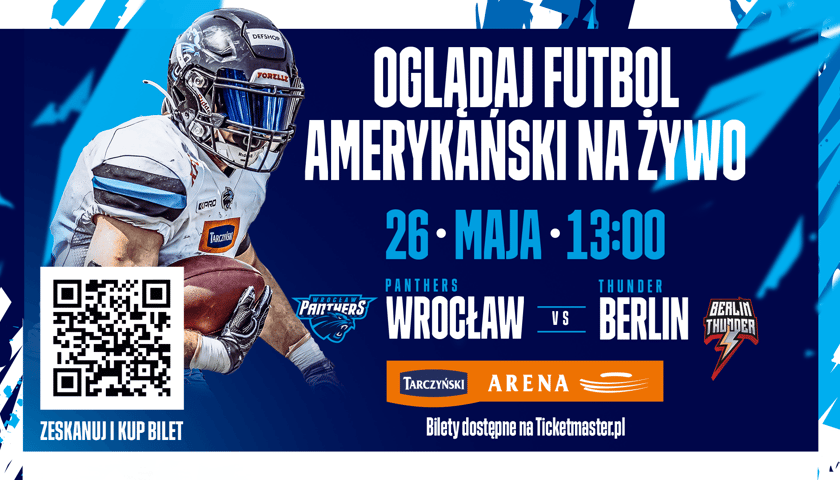 plakat meczowy ELF - Panthers Wrocław vs. Berlin Thunder