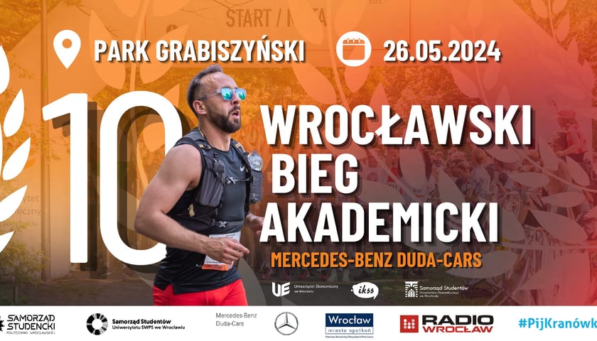 Plakat X Wrocławskiego Biegu Akademickiego