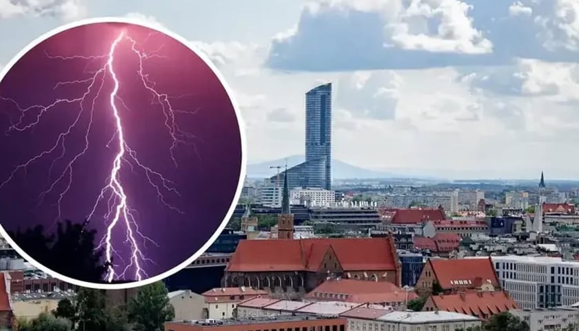 Panorama Wrocławia, w kółeczku burza / zdjęcie ilustracyjne