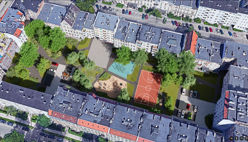 Wizualizacja podwórka na Kleczkowie