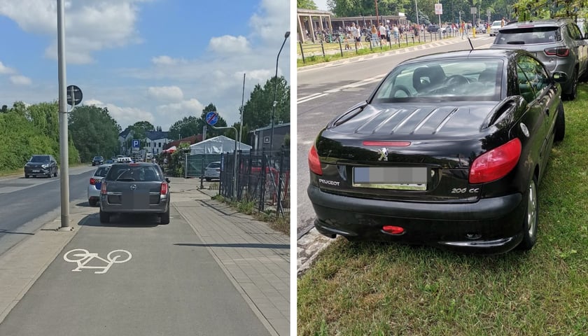 <p>Przykłady niezgodnego z prawem parkowania</p>