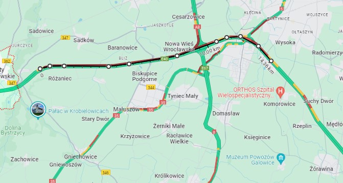 <p>Korek w stronę Legnicy około godziny 15.30</p>