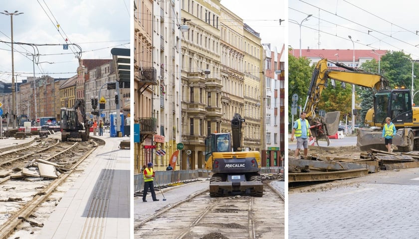 Remonty torowisk na ul. Kazimierza Wielkiego, Szczytnickiej i Powstańców Śląskich - zdjęcie z 24 czerwca.