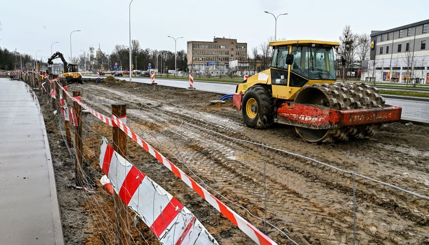 Zdjęcie archiwalne z budowy TAT na Jagodno. 