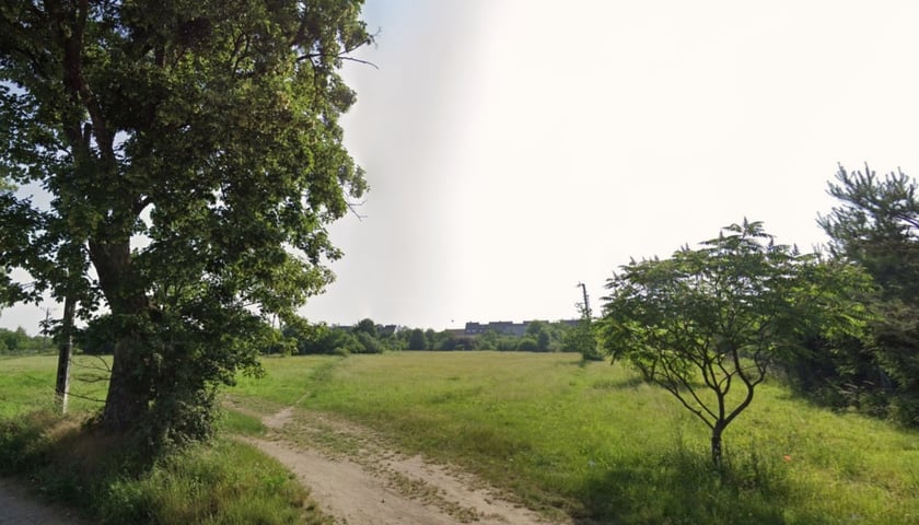 Widok na przyszły park kieszonkowy z ul. Wiaduktowej