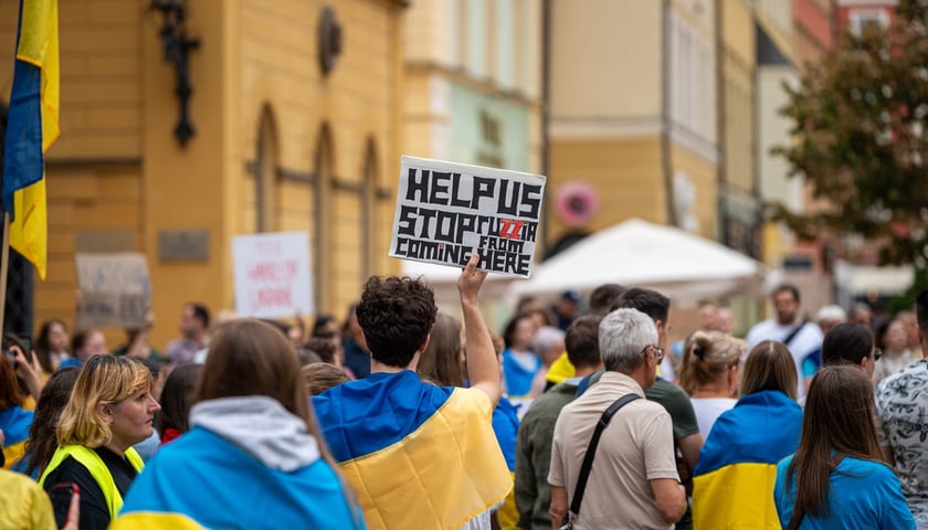 Marsz przeciw zbrodniom rosyjskim dokonywanym w Ukrainie. Wrocław, 13.07.2024