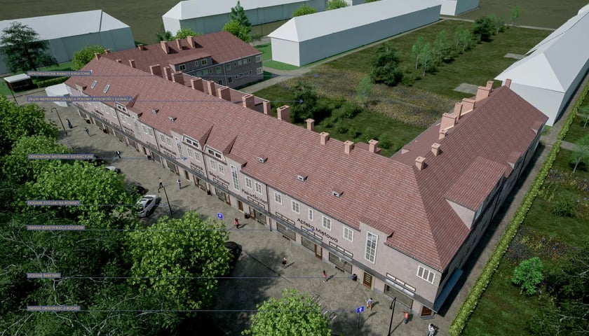 Fragment "Projektu Sępolno" - wizualizacja rewitalizacji architektonicznej budynku przy ul. Partyzantów na Sępolnie