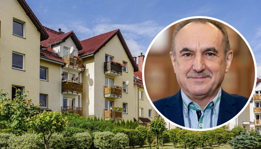 Budynki TBS Wrocław na Brochowie (zdjęcie główne); prezes TBS Wrocław Wojciech Adamski (zdjęcie w kółku)