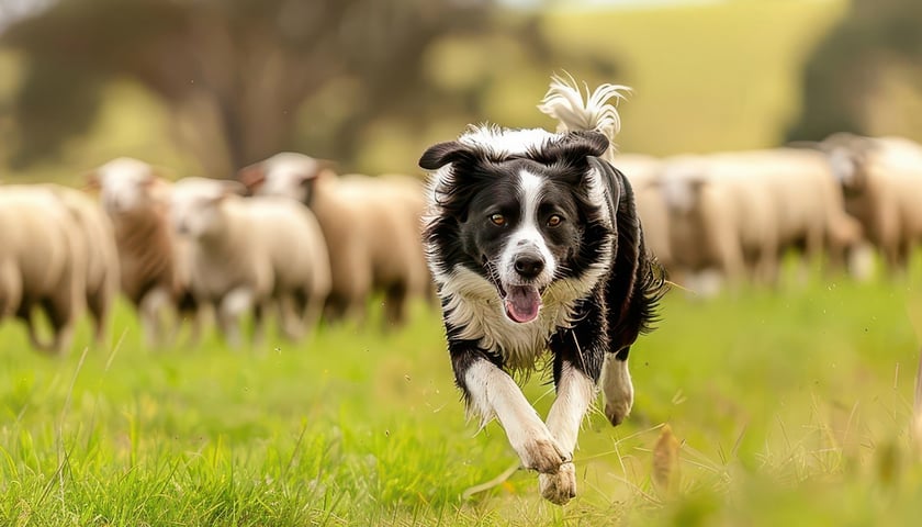 Psy rasy border collie będą popisywać się na zawodach psów pasterskich na łąkach pod zamkiem Chojnik