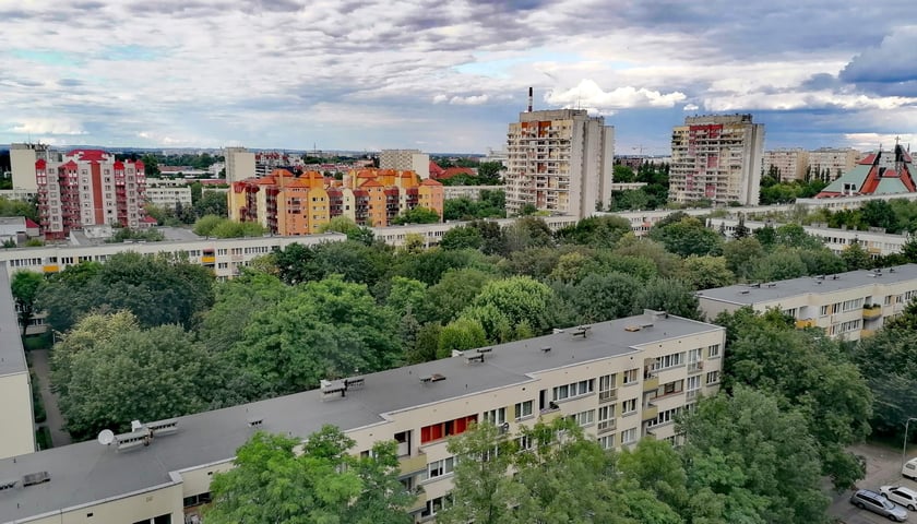 Bloki mieszkalne i mnóstwo zieleni