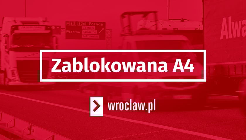 Napis zablokowana A4 na czerwonym tle