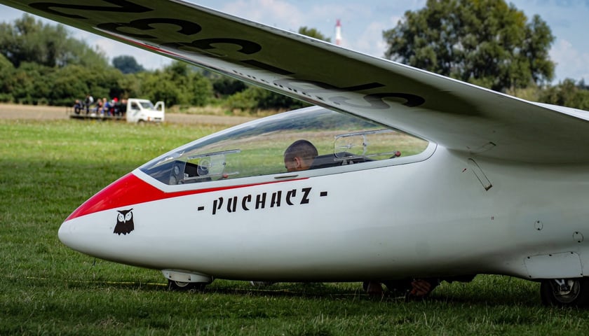 Szybowiec typu Puchacz. Zdjęcie z poprzedniej edycji Mistrzostw Polski na Celność Lądowania