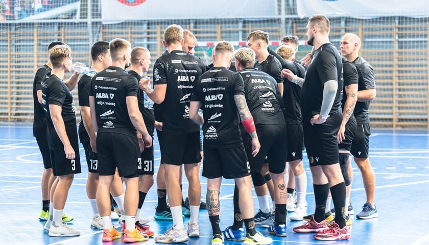 Grupa mężczyzn, piłkarze ręczni