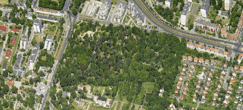 park Grabiszyński widok z lotu ptaka