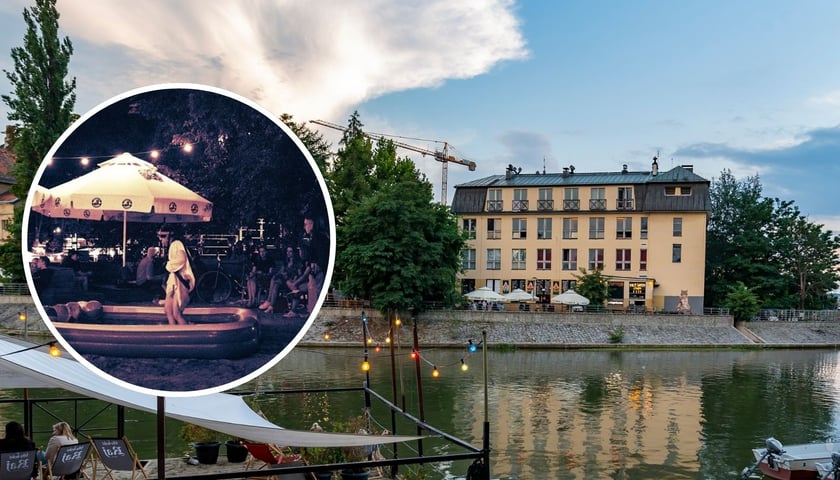 Klub Wyspa Tamka we Wrocławiu. W kółku z lewej - jedna z imprez w klubie 