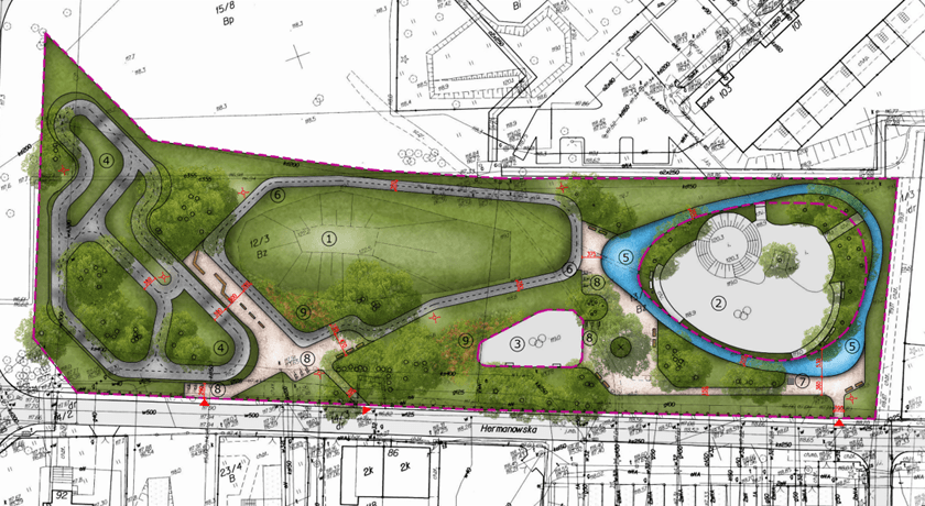 pumptrack na Kuźnikach, plan