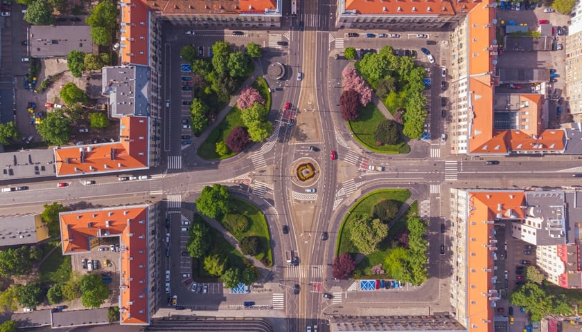 plac Kościuszki, widok z drona