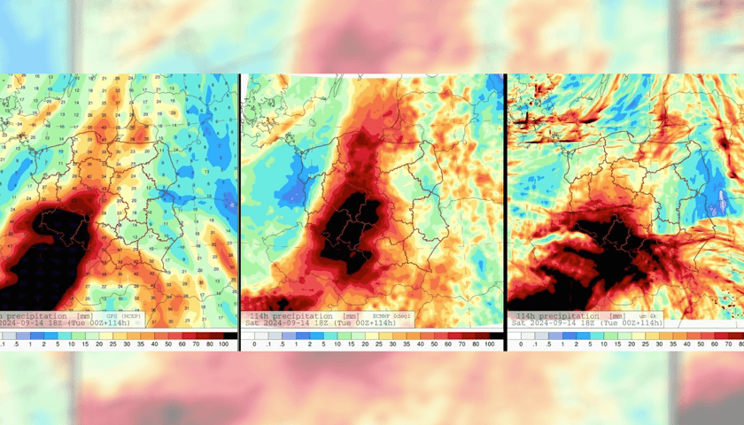 Od czwartku nad Wrocławiem przewidywane są potężne opady deszczu. Na zdjęciu niż genueński nad Polską, mapa pogodowa