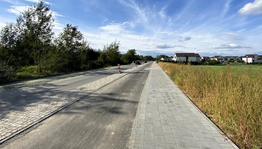 Ulica Wilkszyńska na Marszowicach podczas remontu