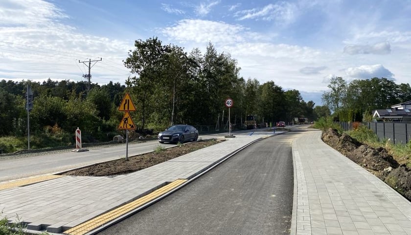 Ulica Wilkszyńska na Marszowicach podczas remontu